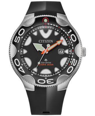 Citizen Mens Eco-Drive Promaster Dive Orca Stainless Steel Blue Rubber Strap Dive Watch Product Image