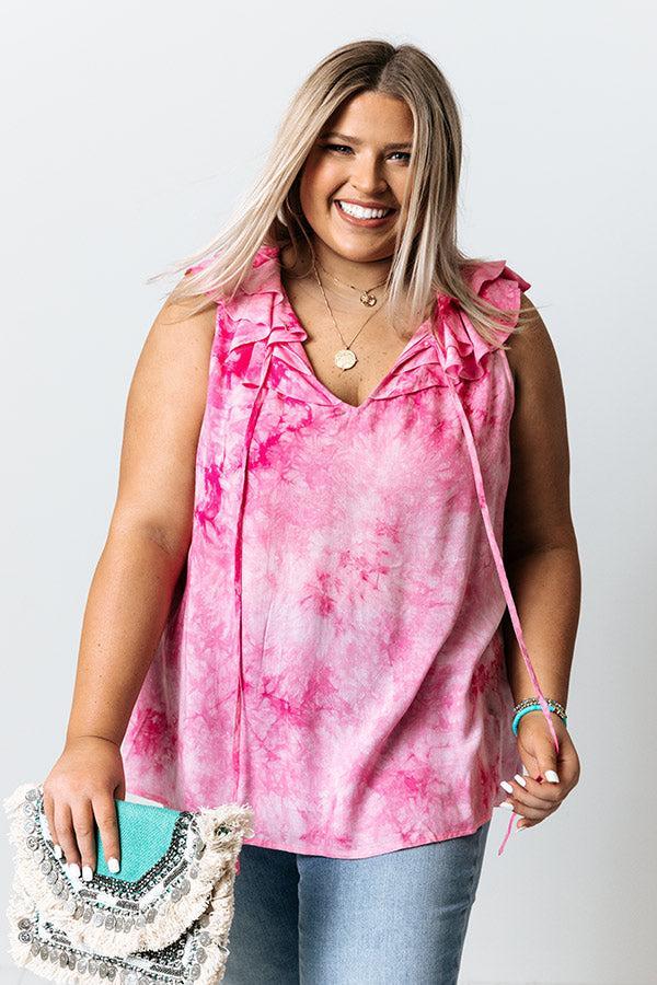 Sweet On Summer Tie Dye Shift Top in Pink Curves Product Image