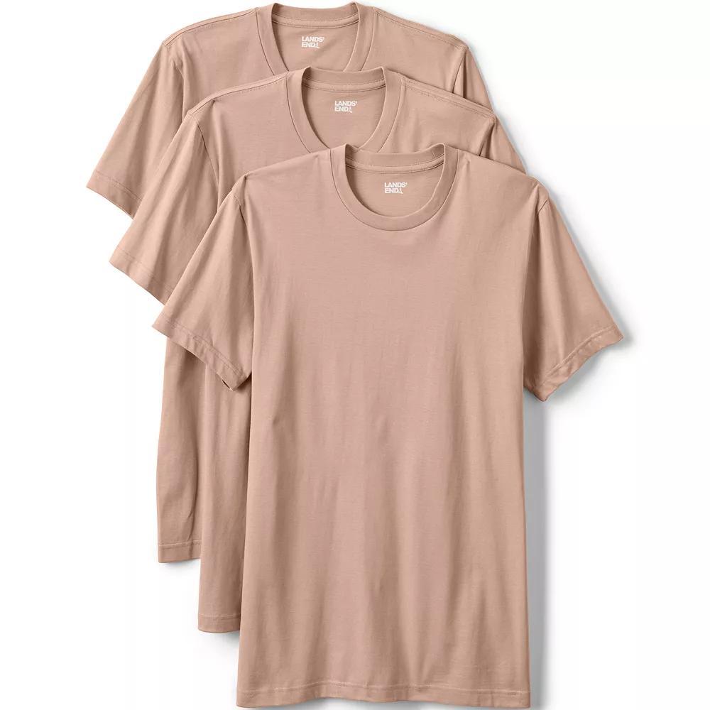Men's Lands' End Crewneck 3-Pack Undershirt, Size: XL, Clay Bisque Product Image