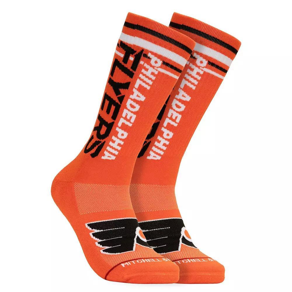 Men's Mitchell & Ness  Orange Philadelphia Flyers Power Play Crew Socks, Size: Small/Medium, Fly Orange Product Image