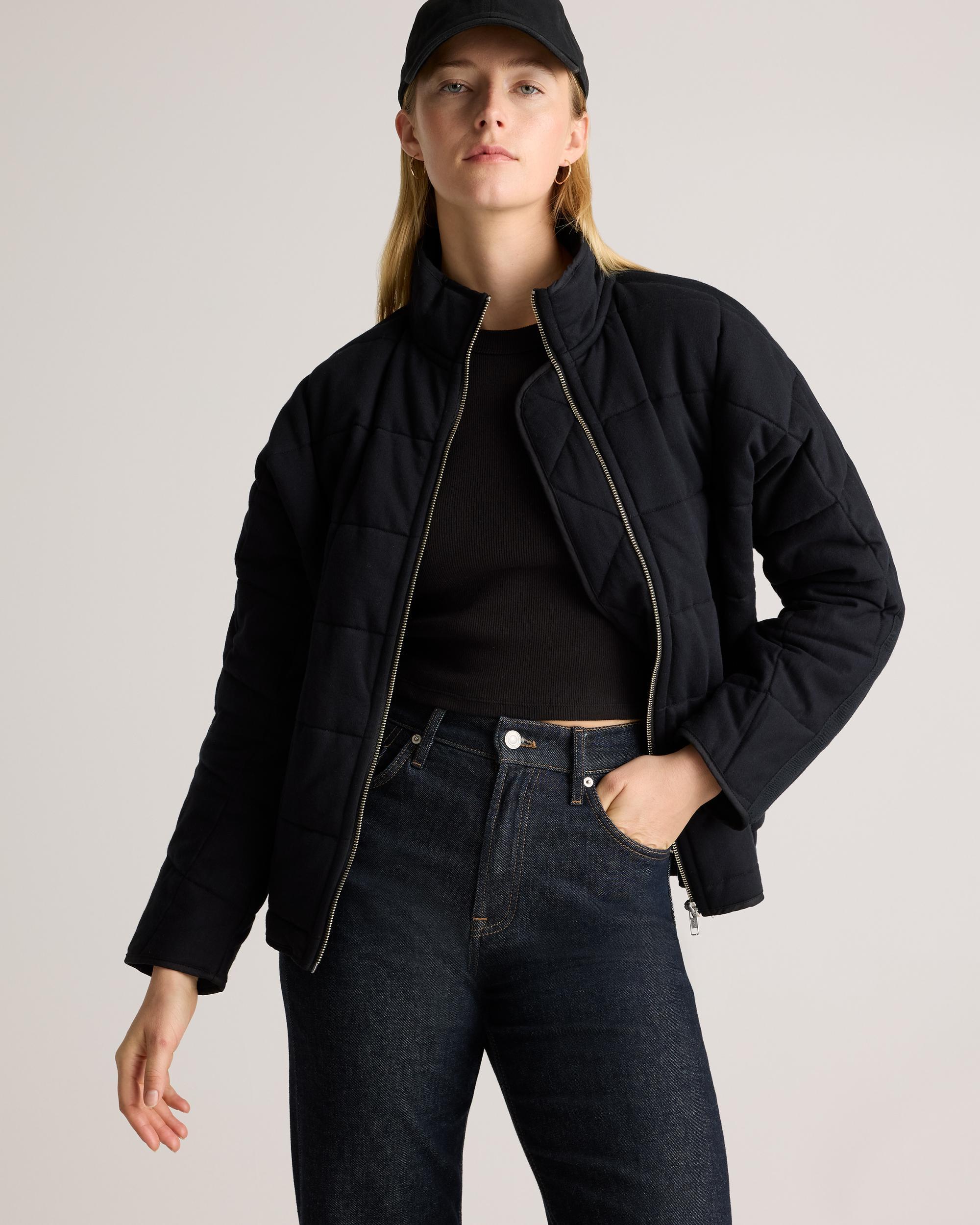 Quince | Women's Quilted Knit Jacket Size XS, Organic Cotton Product Image