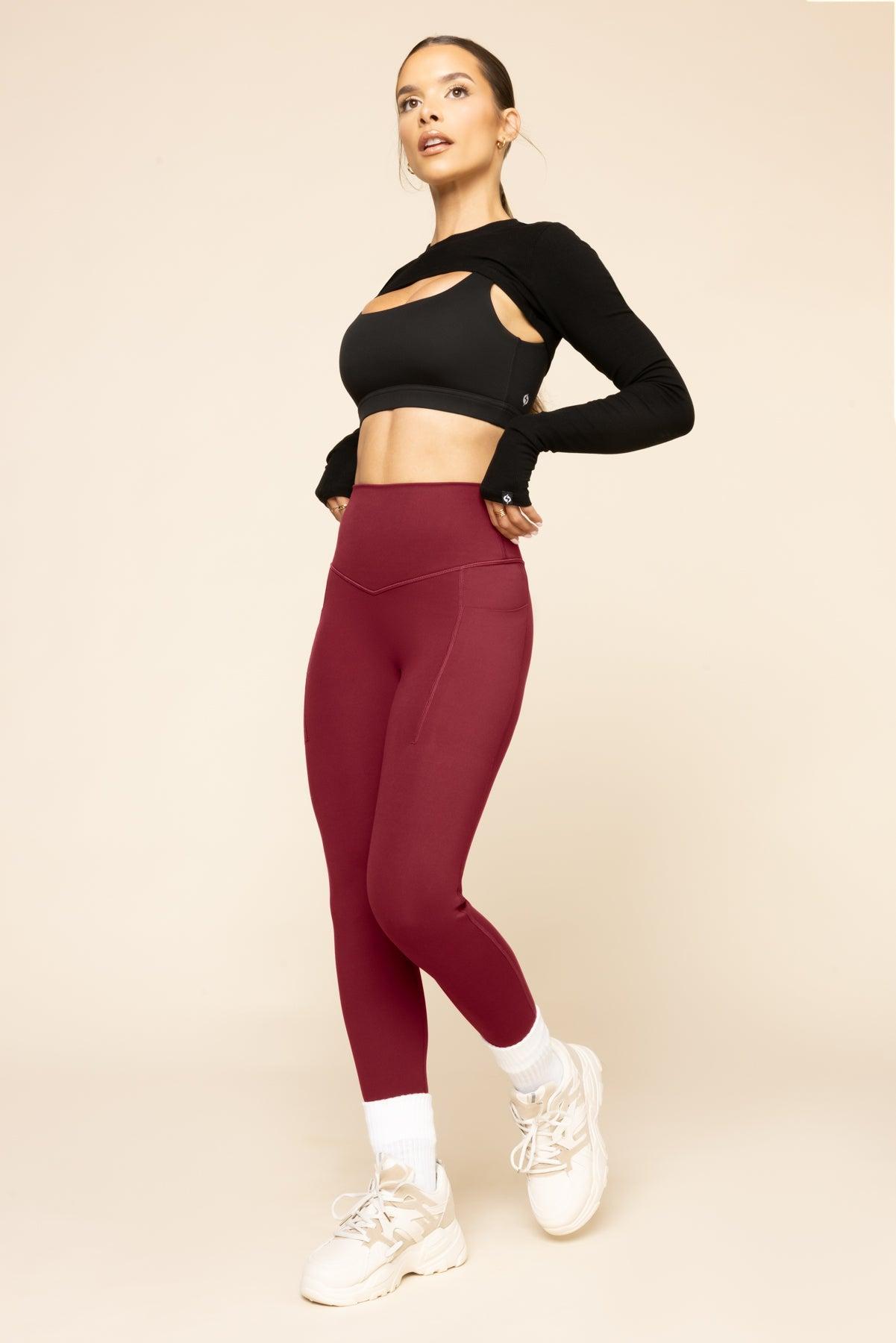 Supersculpt™ Leggings with Pockets - Crimson Product Image