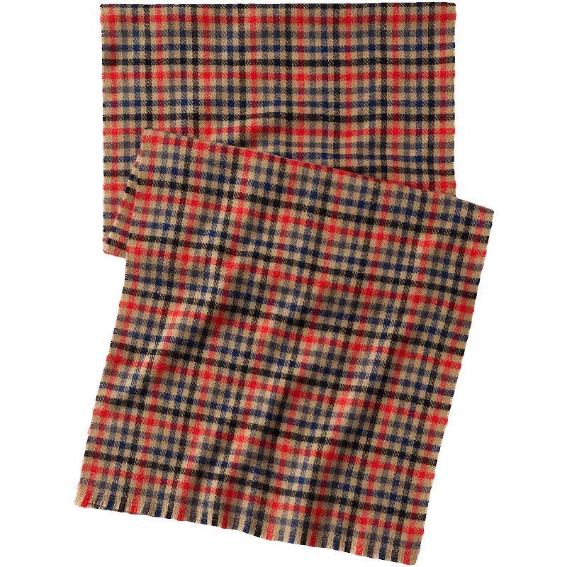 Women's Lands' End CashTouch Pattern Scarf, Ivory Plum Plaid Product Image