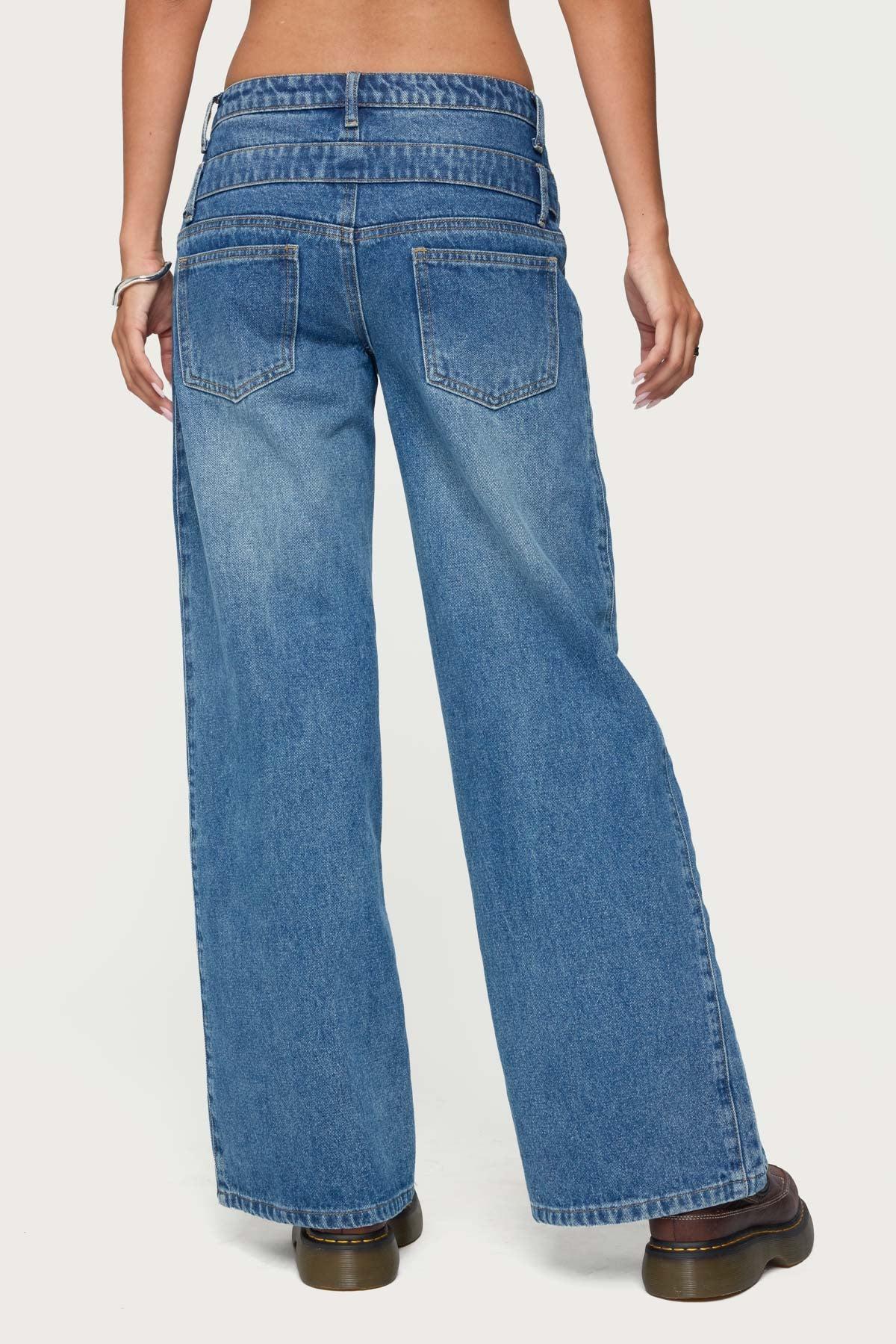 Abel Layered Look Low Rise Jeans Product Image