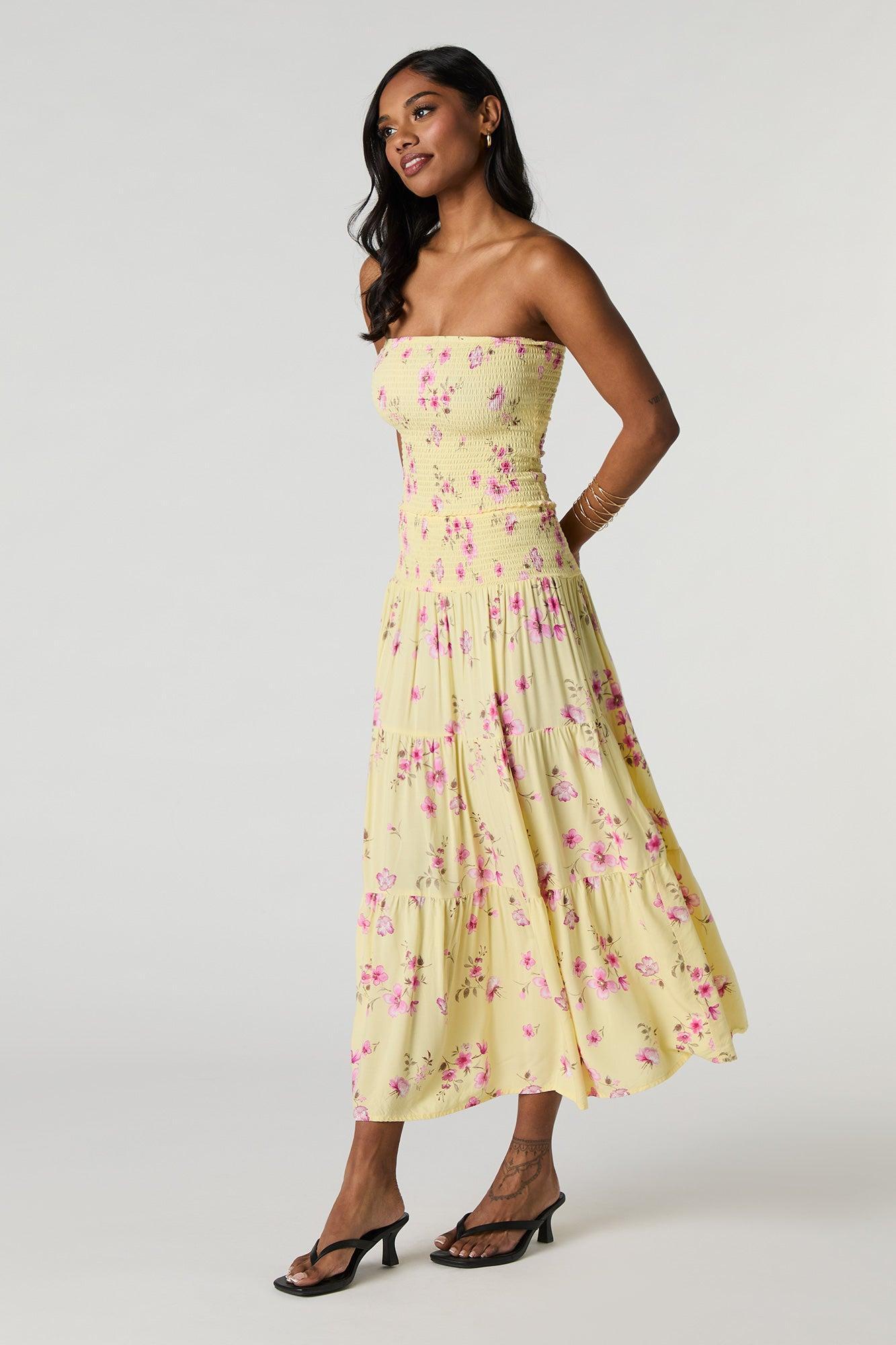 Floral Smocked Maxi Skirt Female Product Image