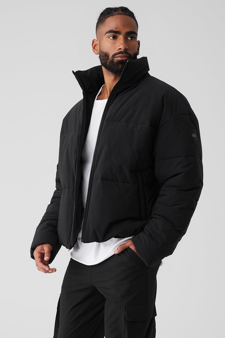 Stretch Woven Street Puffer - Black Product Image