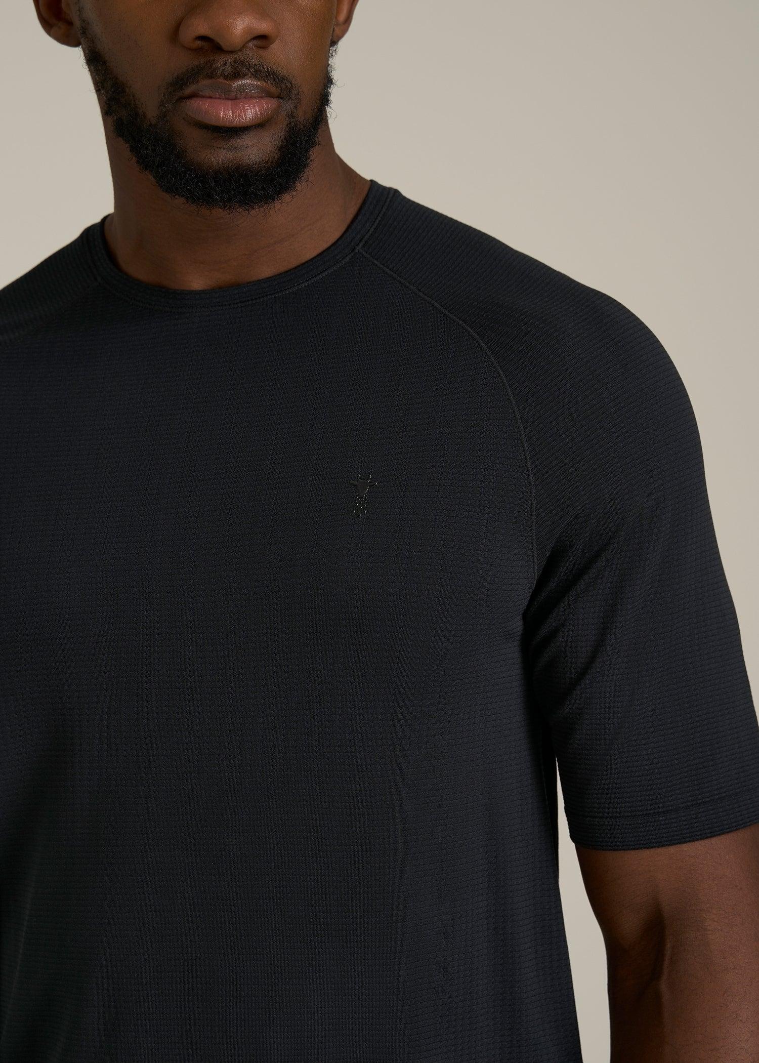 Vented Training Top for Tall Men in Black Product Image
