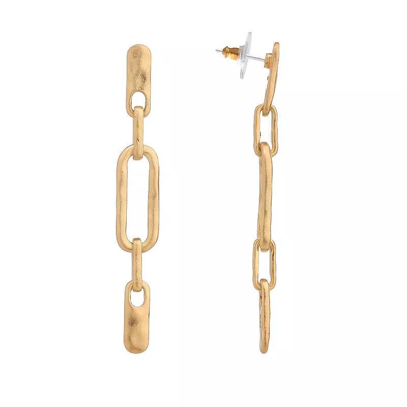 Bella Uno Link Post Dangle Earrings, Women's, Gold Tone Product Image