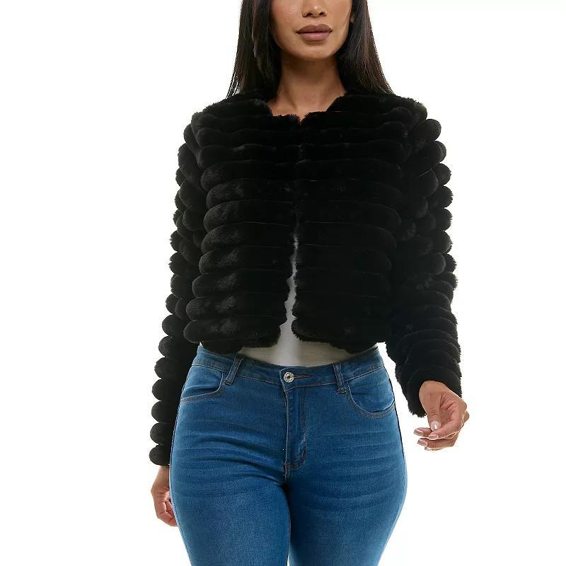 Womens Nina Leonard Long Sleeve Faux Fur Bolero Product Image