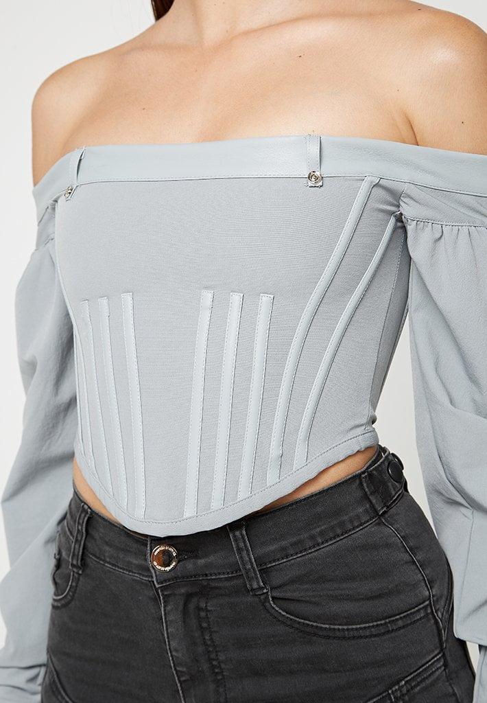 Technical Corset Top - Grey Female Product Image