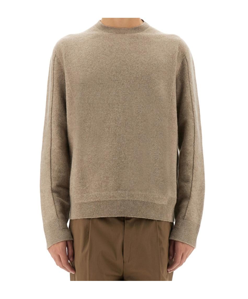 ZEGNA Round Neck Sweater In Brown Product Image