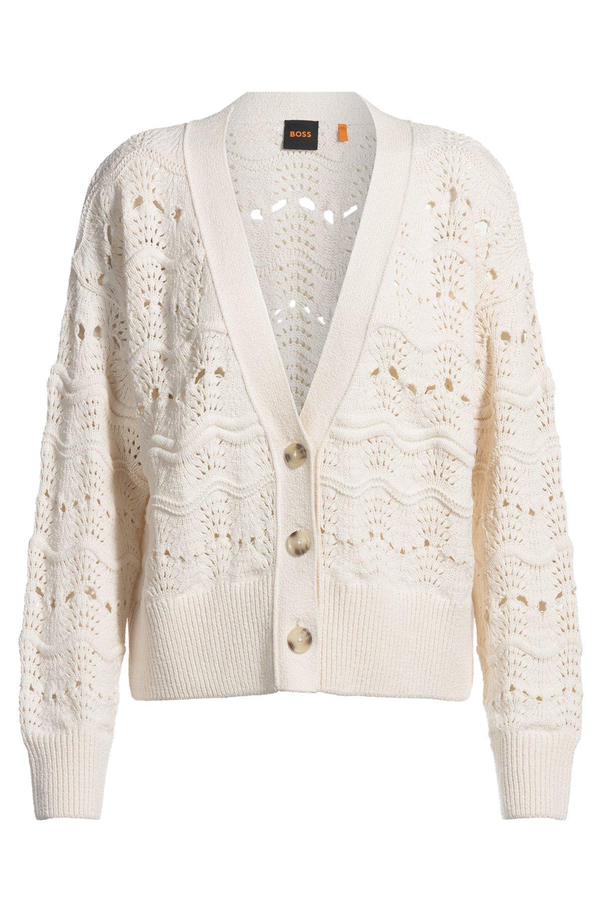 Open-knit cardigan in a cotton blend Product Image