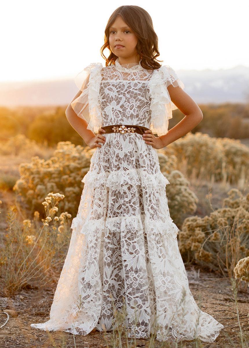 Alethea Impact Dress in Cream Girls Product Image