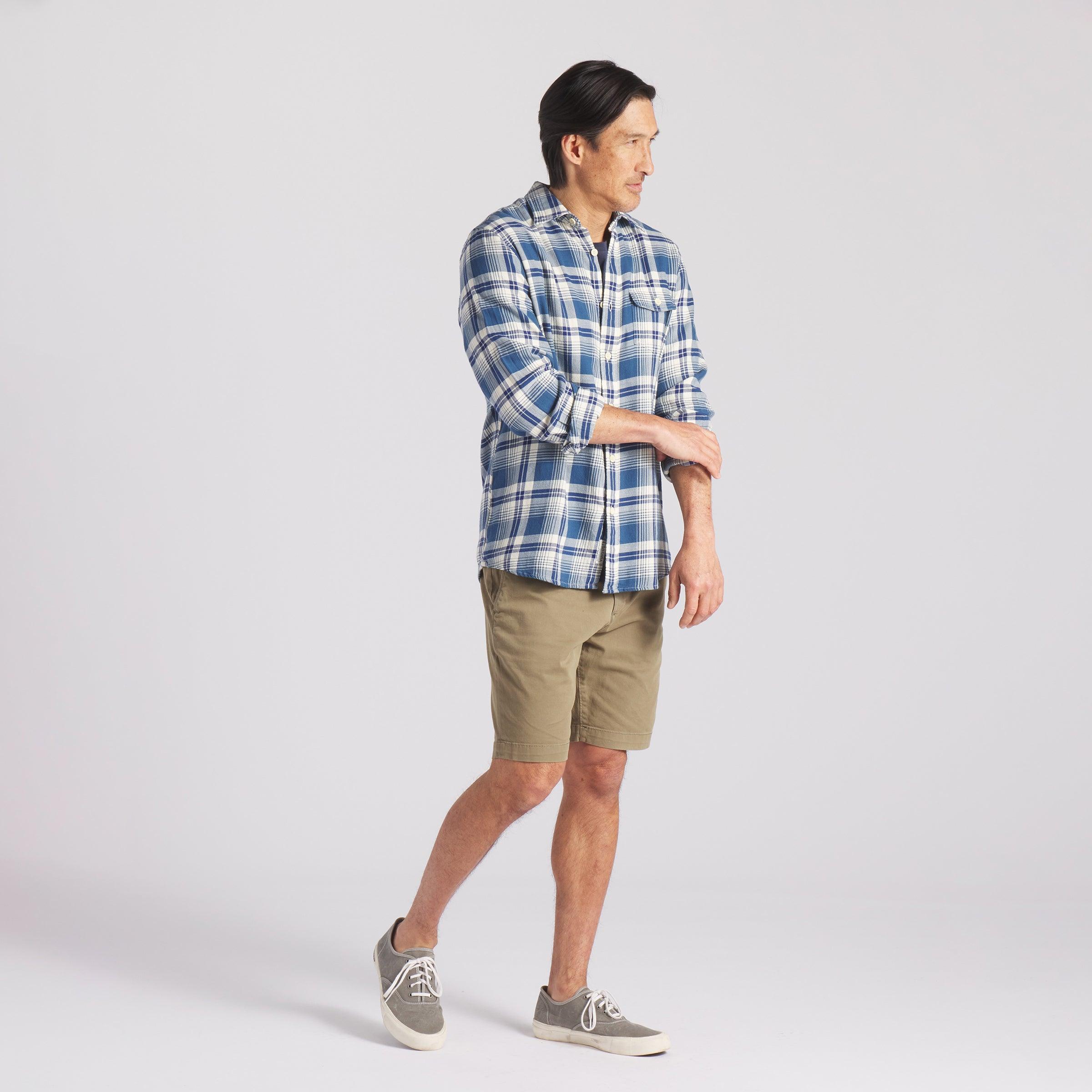 Rugged Twill Shirt - Navy Cream Plaid (Final Sale)* Product Image
