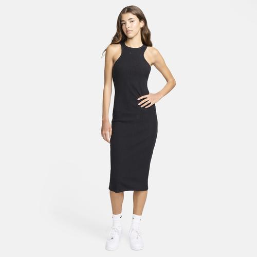 Nike Womens Nike Chill Knit Rib Dress - Womens Black/Black Product Image