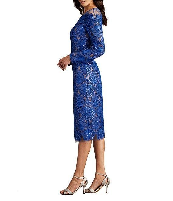 Tadashi Shoji Long Sleeve Sequin Embroidered Lace Sheath Dress Product Image