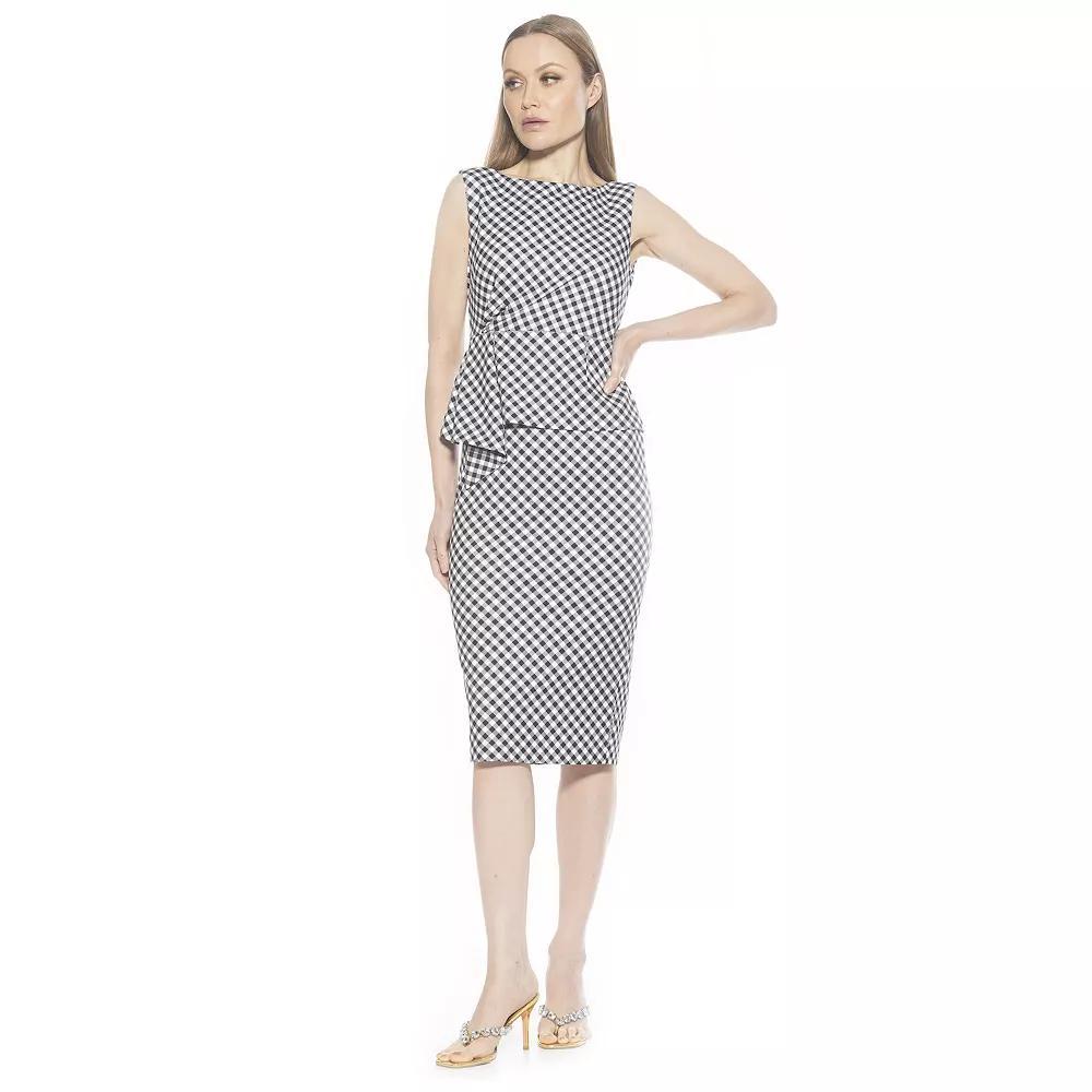 Women's ALEXIA ADMOR Amora Boatneck Sleeveless Peplum Sheath Dress, Size: Medium, Large Floral Product Image