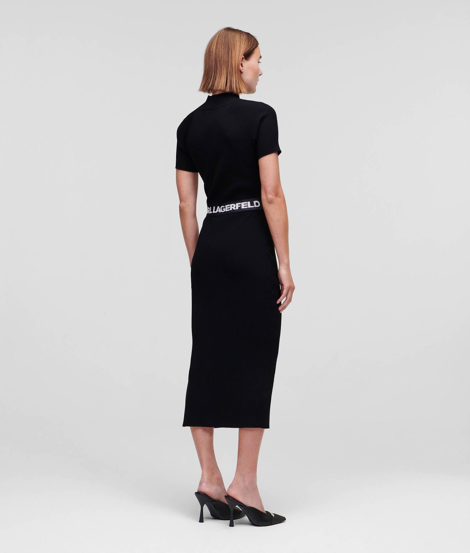 SHORT-SLEEVED KARL LOGO KNIT DRESS Product Image