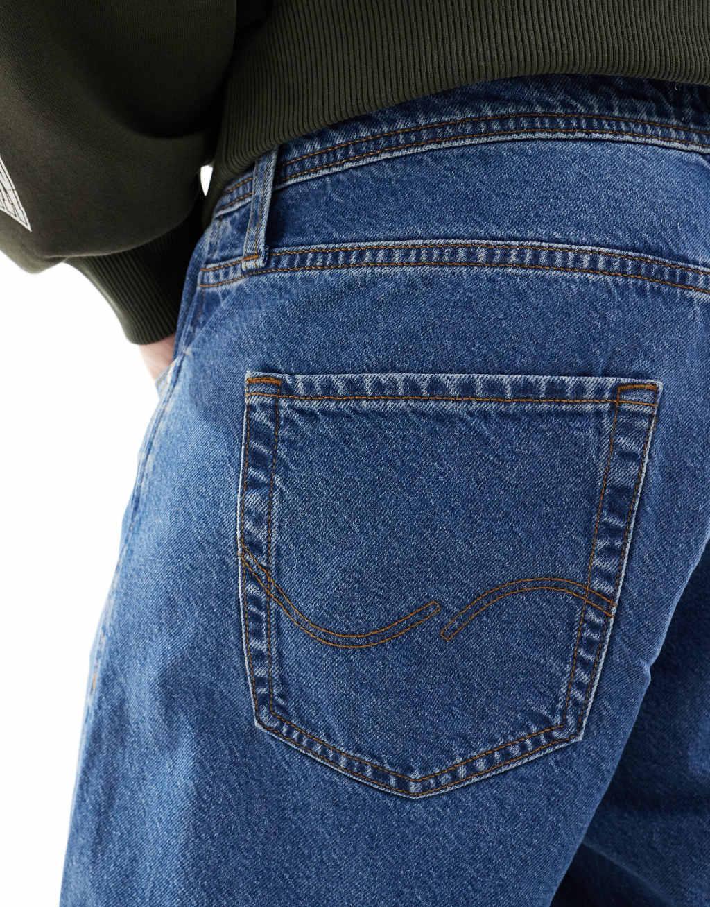 Jack & Jones alex baggy jean in mid blue wash Product Image