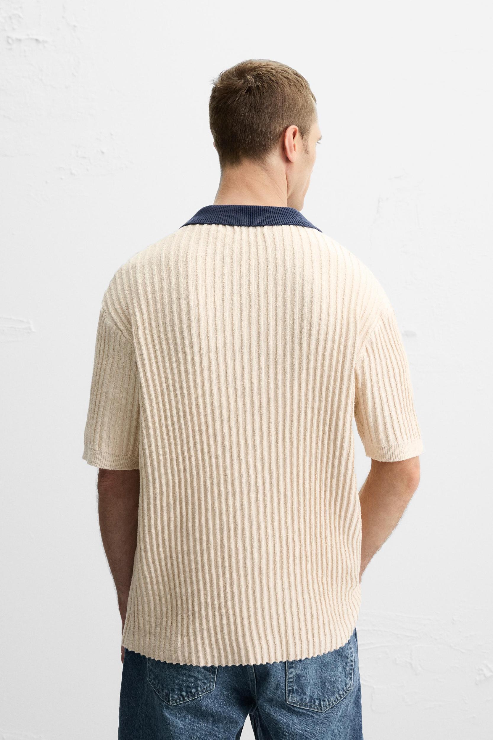 CONTRASTING KNIT POLO SHIRT Product Image