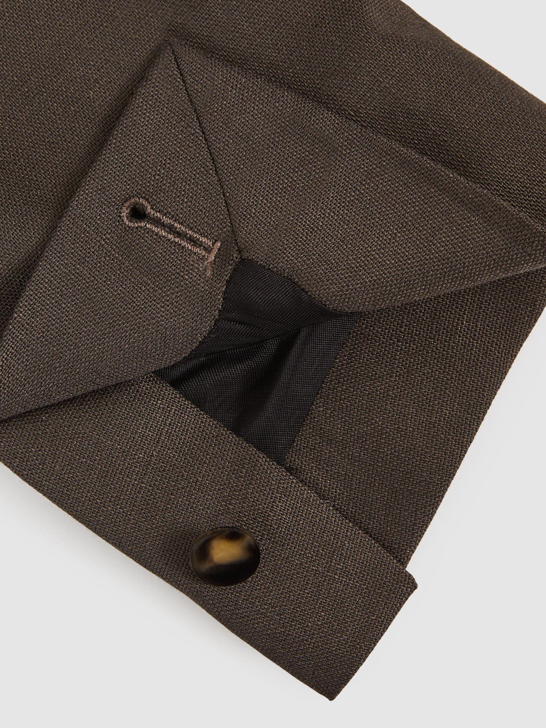 Slim Fit Double Breasted Suit Blazer in Dark Green Product Image