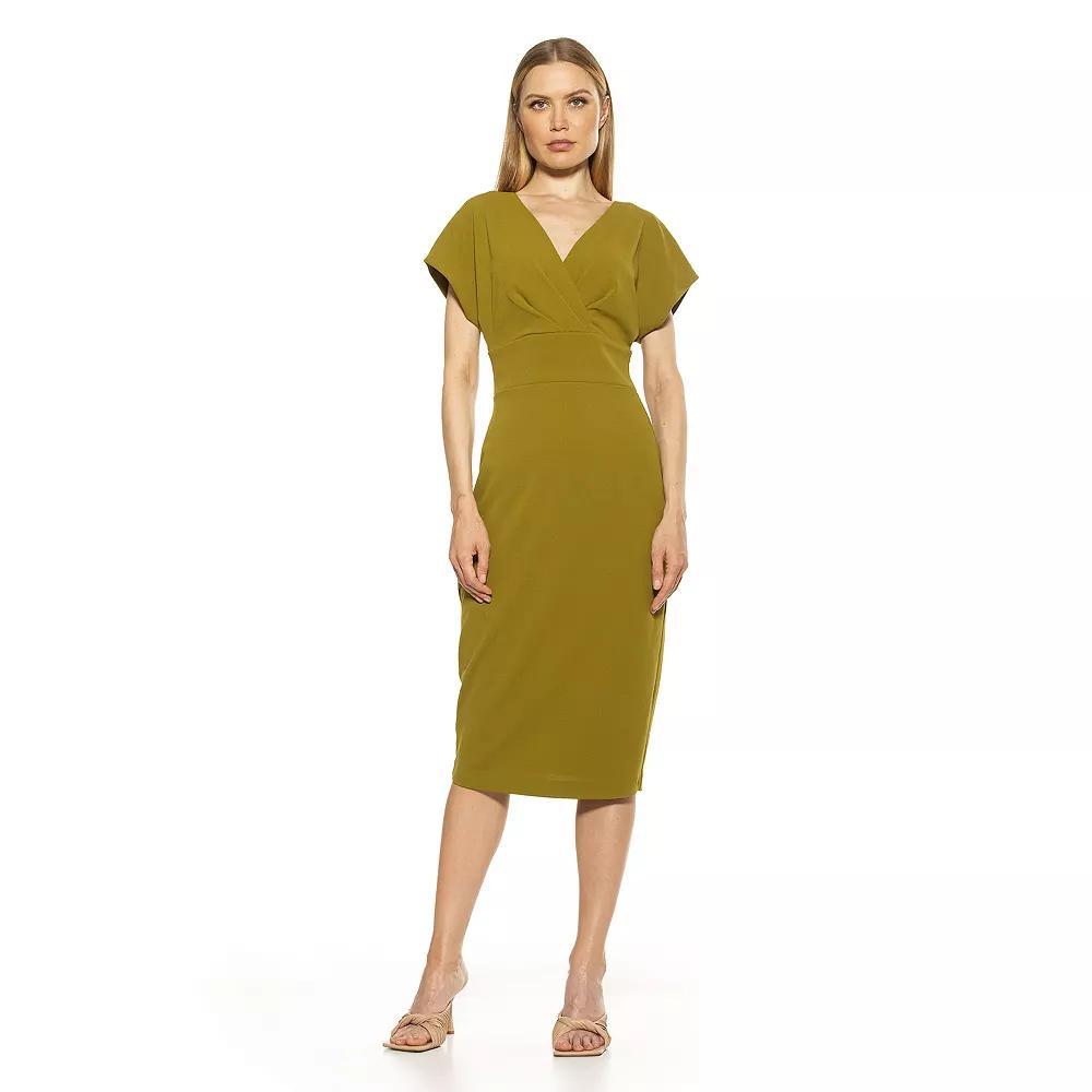 Women's ALEXIA ADMOR Naomi Draped Sheath Dress, Size: XS, Green Product Image