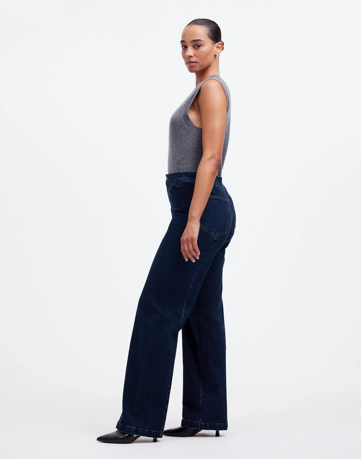 The Petite Curvy Emmett Wide-Leg Jean in Leffers Wash: Welt Pocket Edition Product Image