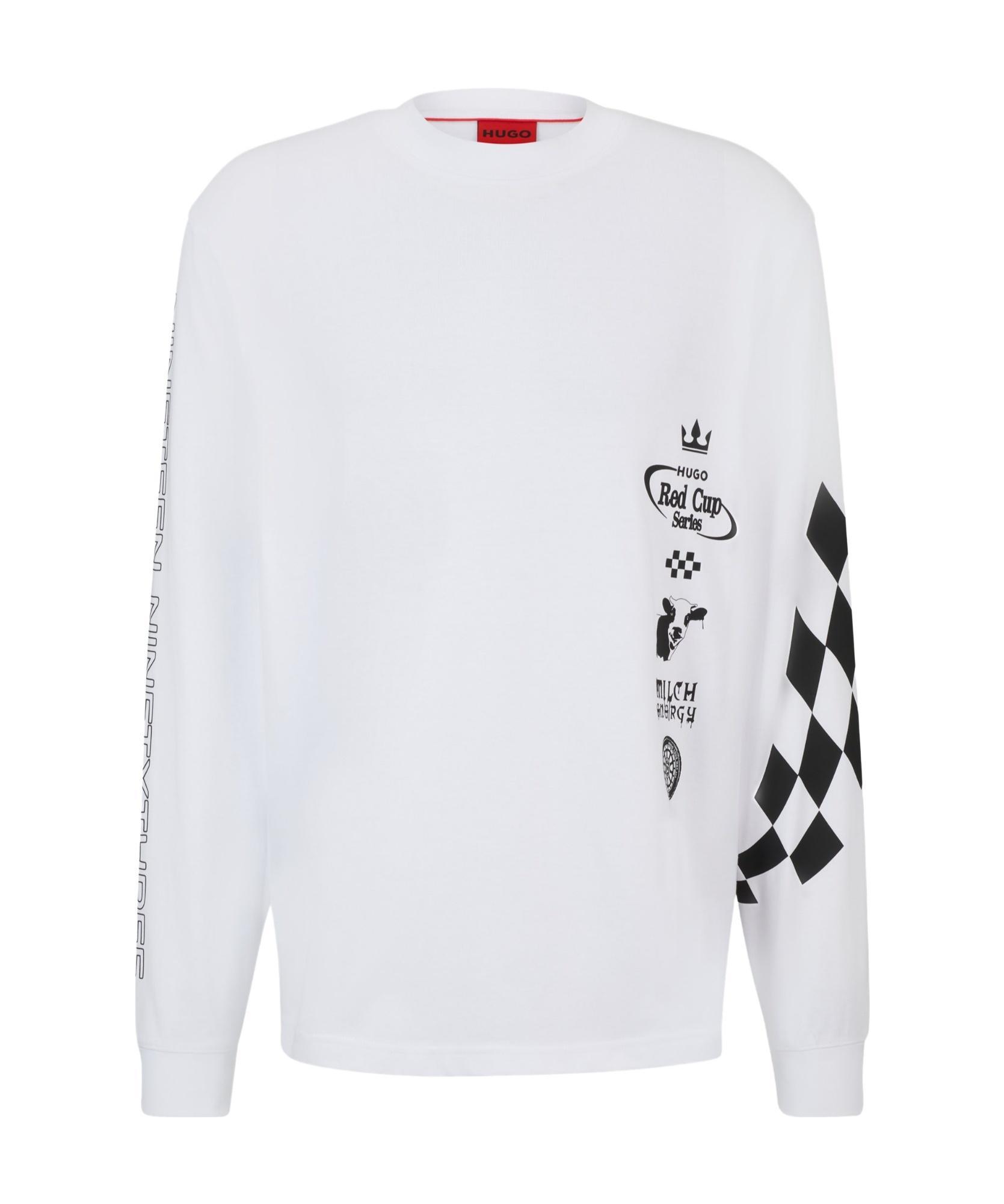 HUGO BOSS Racing Printed T-shirt In White Product Image