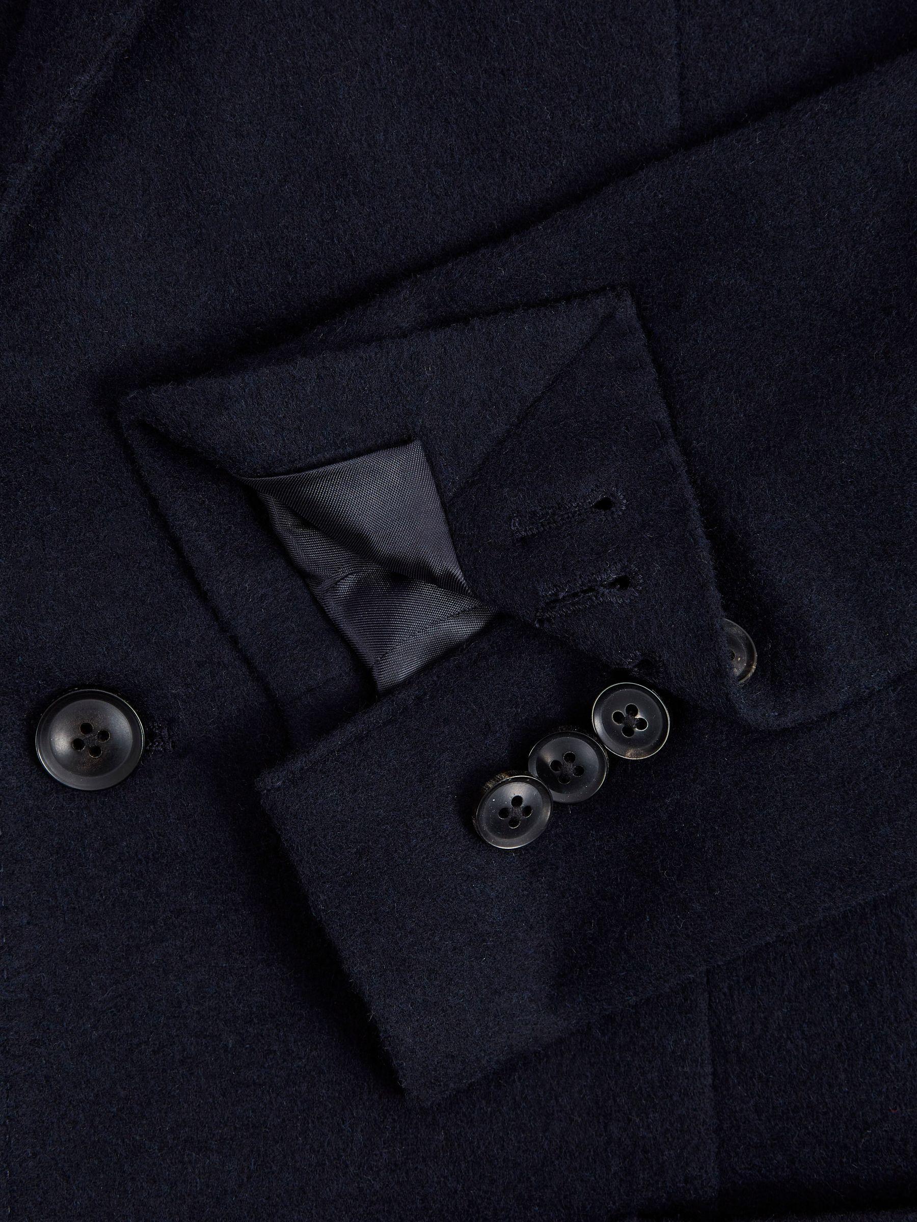 Single Breasted Slim Fit Flannel Blazer in Navy Product Image