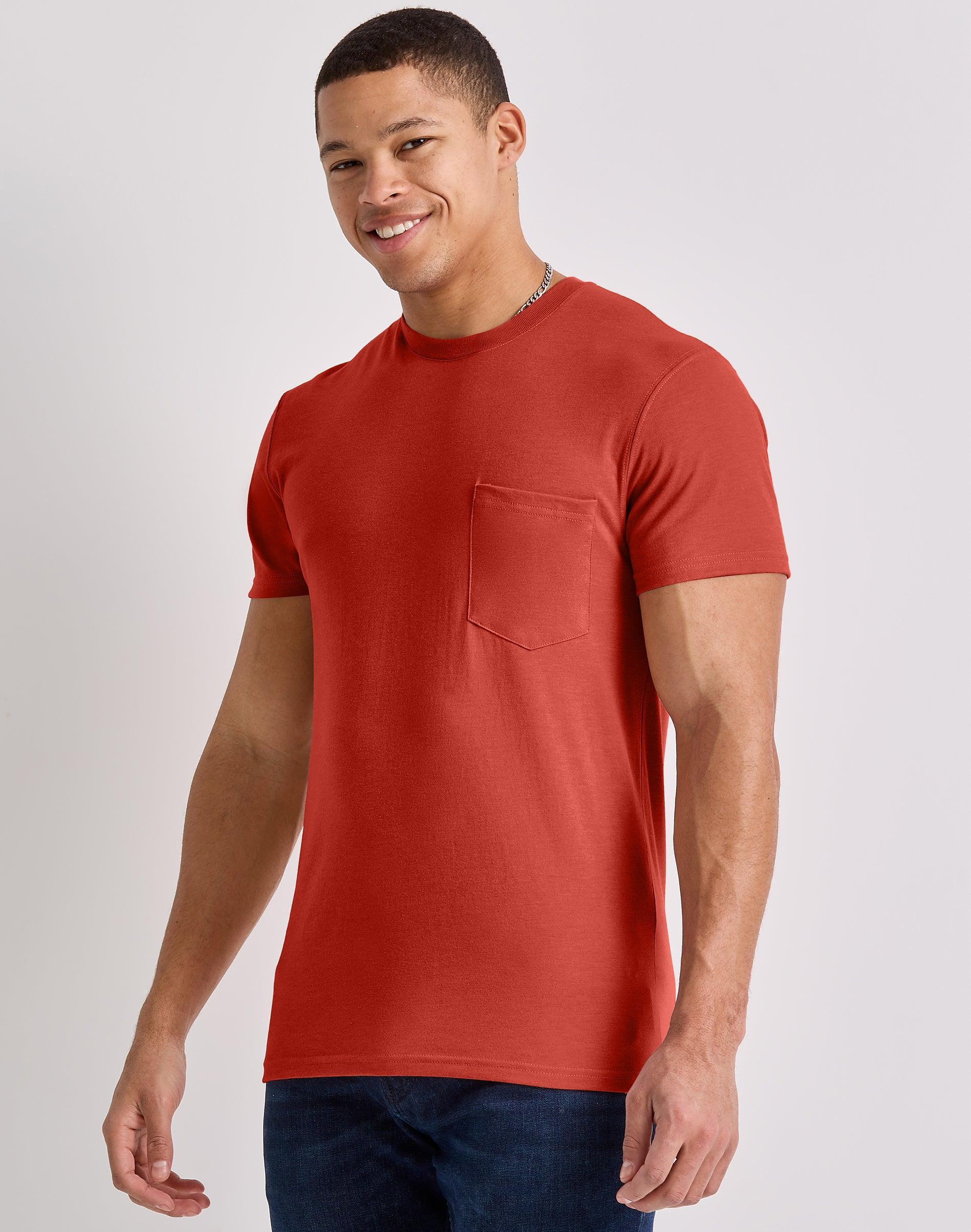 Hanes Originals Mens Cotton Pocket T-Shirt Athletic Navy Heather S Product Image