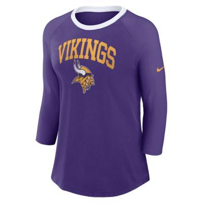 Minnesota Vikings Nike Womens NFL 3/4-Sleeve T-Shirt Product Image