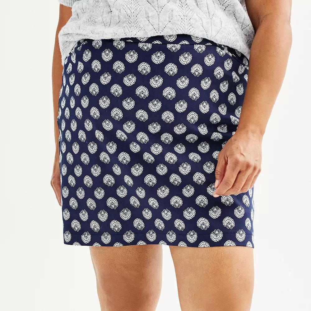 Plus Size Croft & Barrow® Effortless Stretch Skort, Women's, Size: 30 W, Blue Small Paisley Product Image