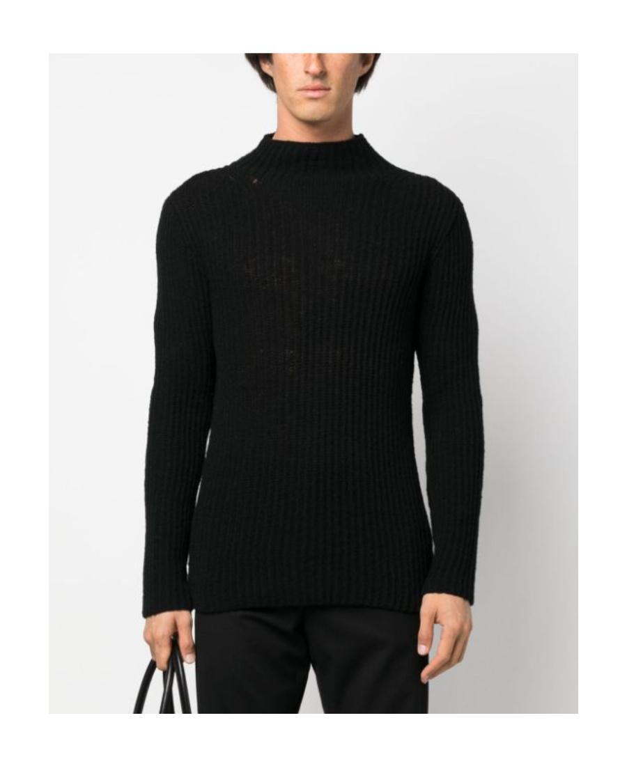 DRIES VAN NOTEN Round Neck Long-sleeved Sweater In Black Product Image