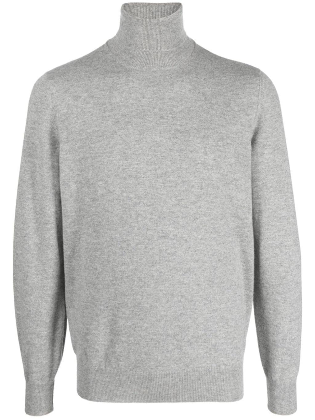 BRUNELLO CUCINELLI Rib-trimmed Roll-neck Jumper In Grigio Product Image