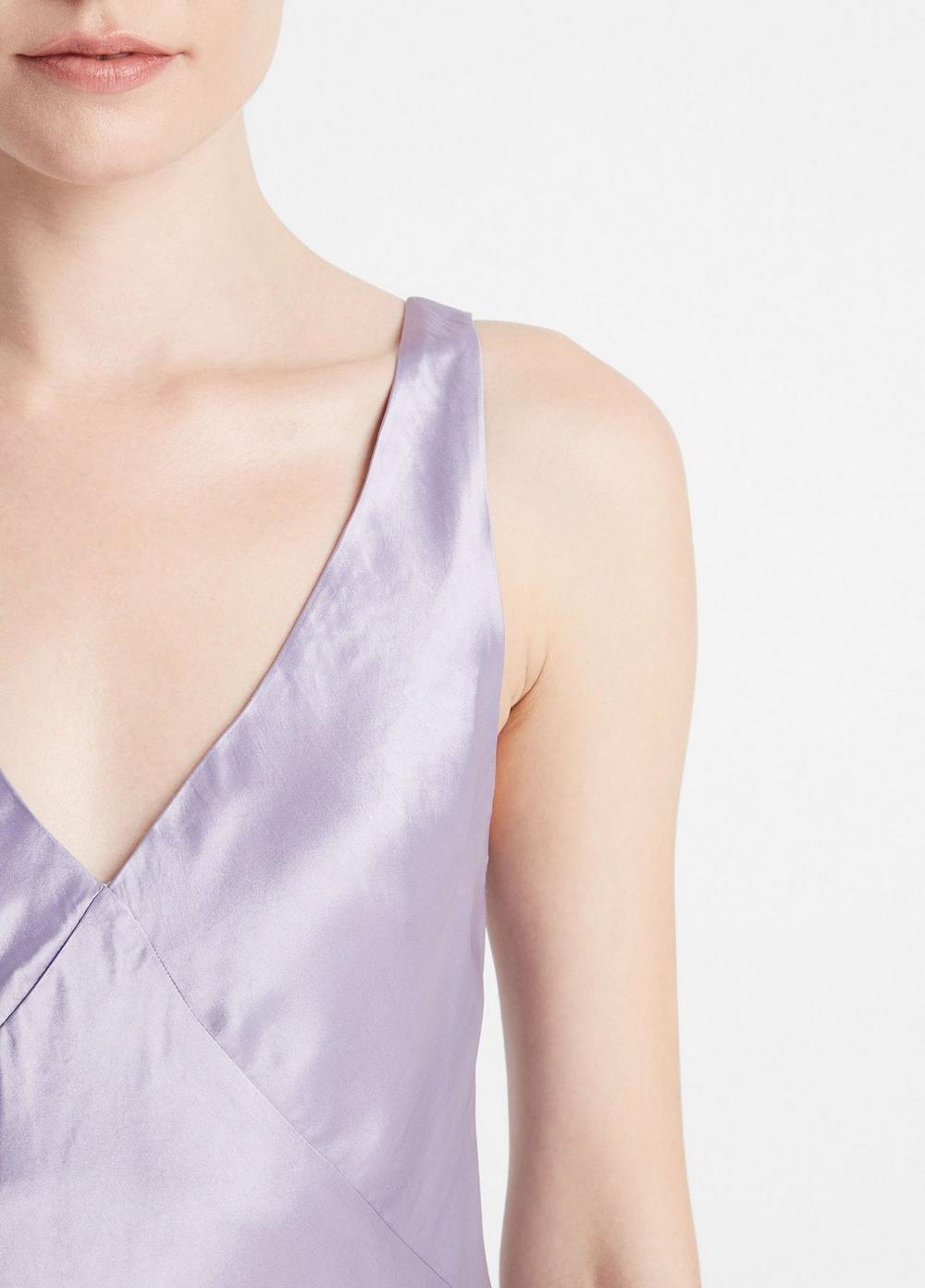 Womens Satin V-Neck Bias Maxi Dress, Wisteria, Size L Vince Product Image