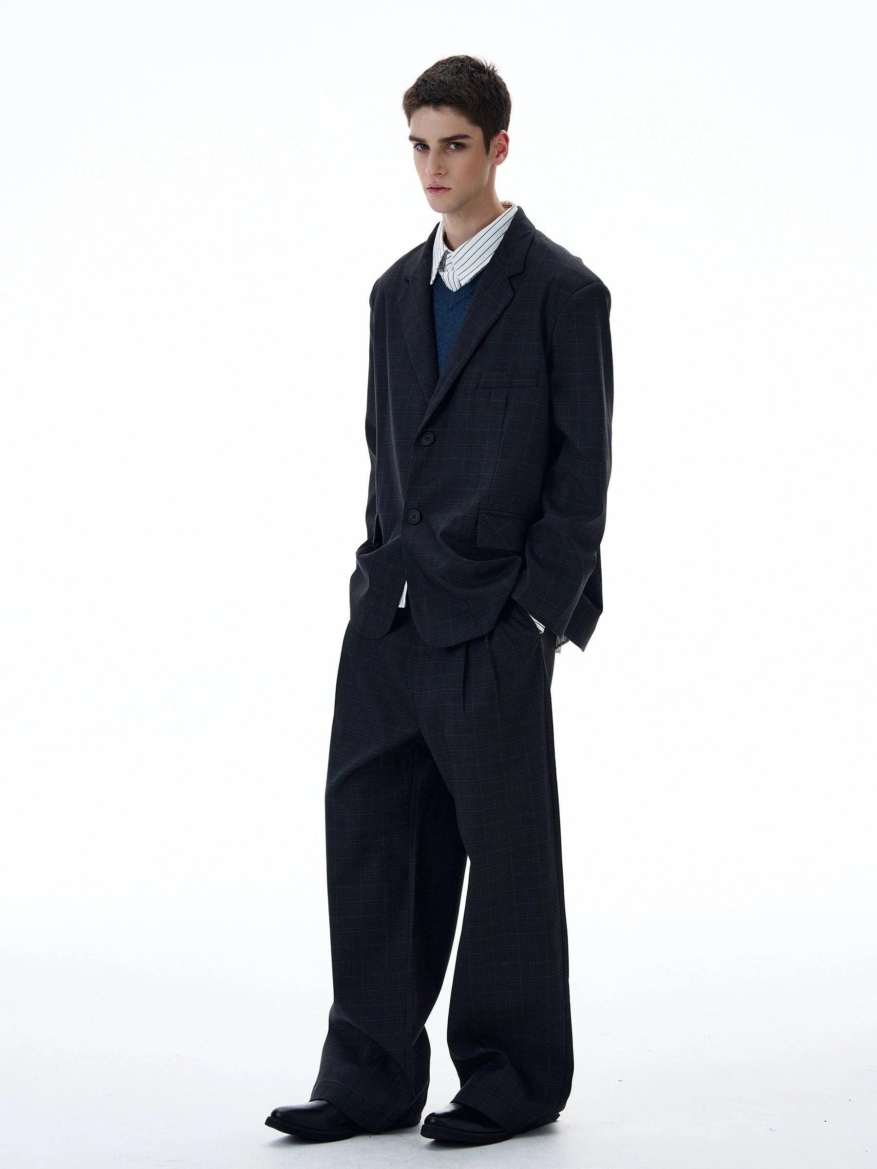 RT No. 20026 PLAID SUIT BLAZER JK Product Image