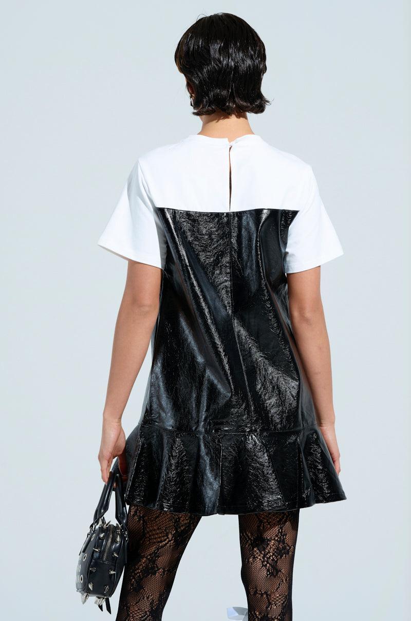SO CUTE PU MINI DRESS Product Image