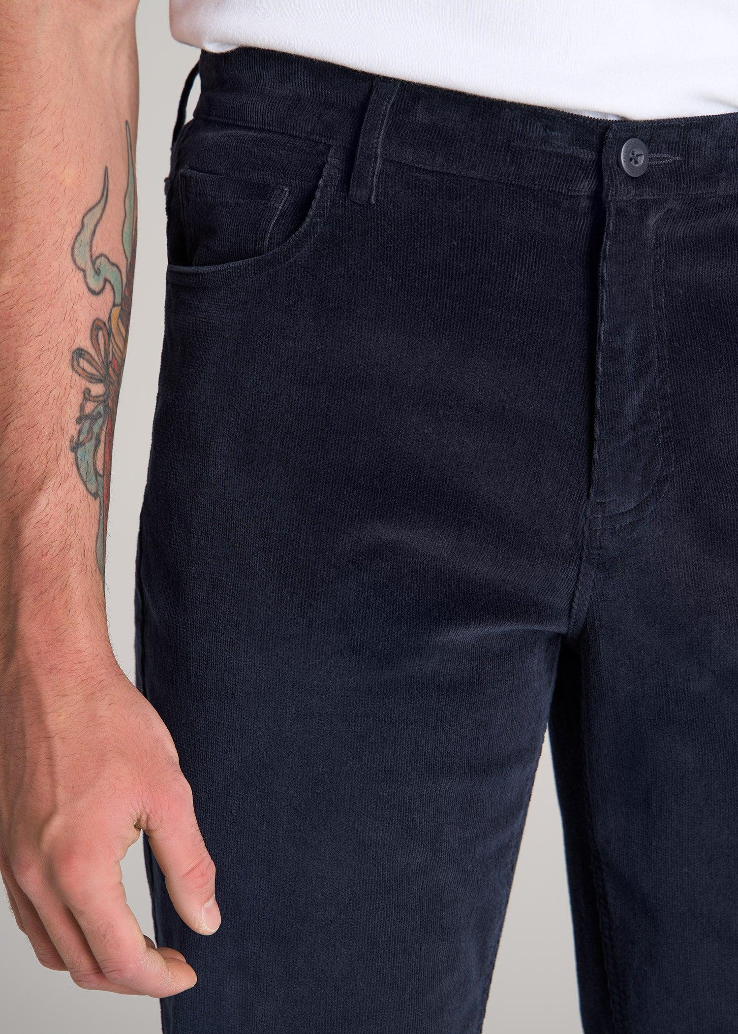 STRAIGHT-LEG Stretch Corduroy Pants for Tall Men in Evening Blue Product Image