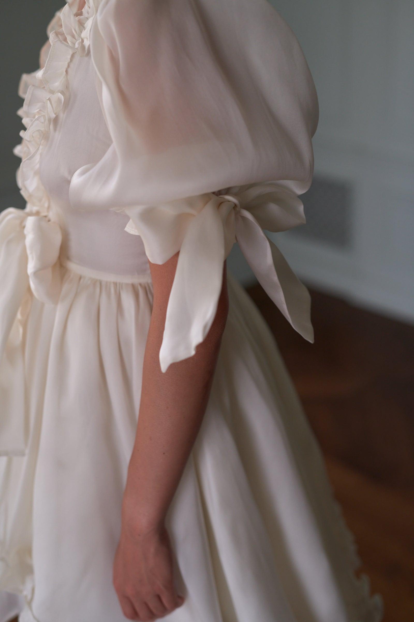 The Silk Satin Ivory Marie Dress Product Image