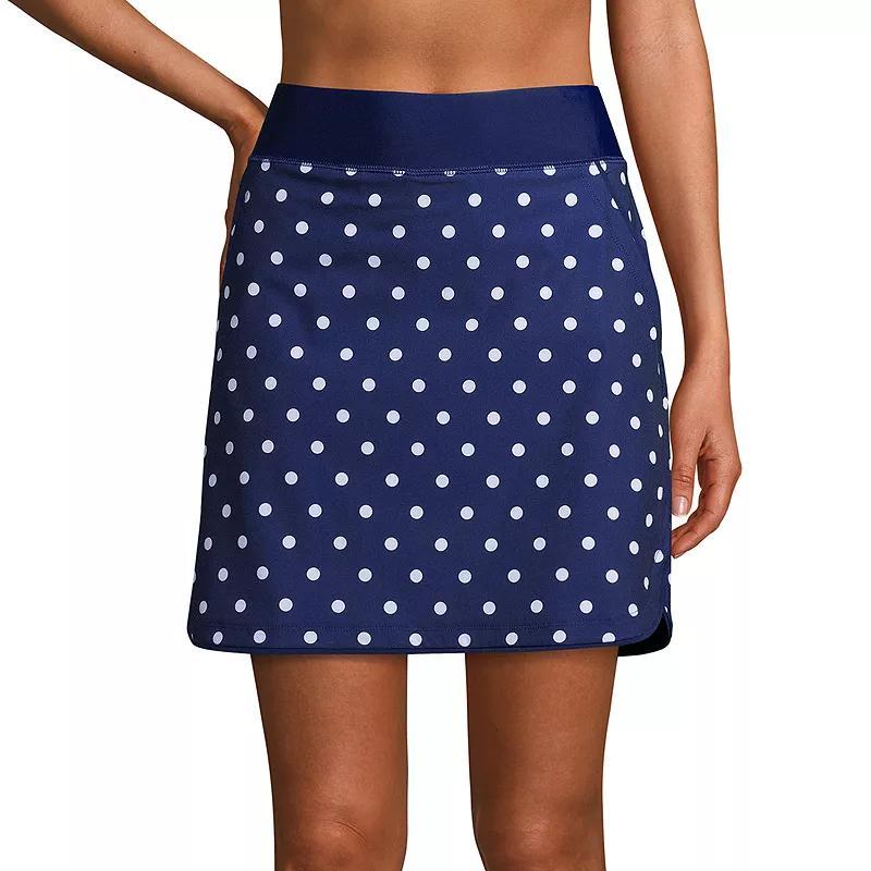 Women's Lands' End Quick Dry Active Swim Skort, Size: 4, Deep Blue Space Dyed Product Image
