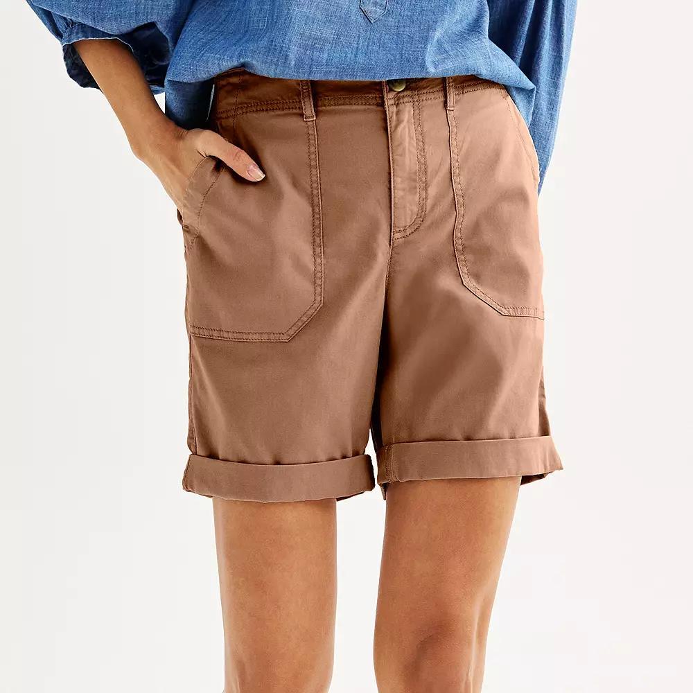 Women's Sonoma Goods For Life® Utility Bermuda Shorts, Size: Medium, Barric Beige Product Image