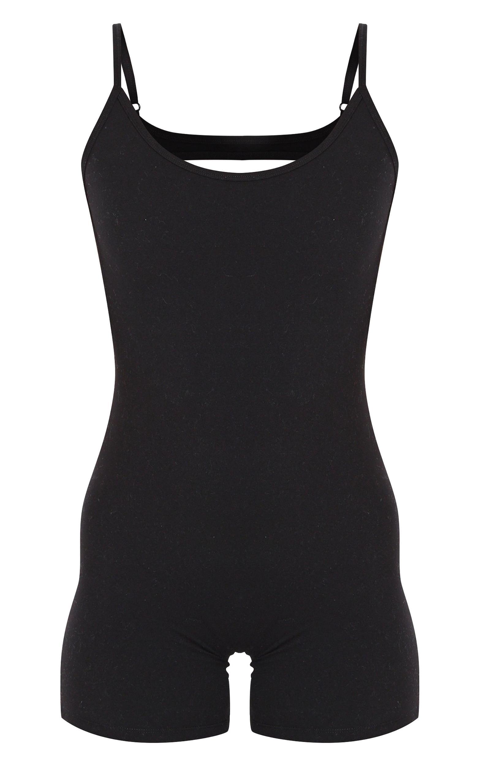 Tall Black Snatched Sculpt Open Back Unitard Product Image