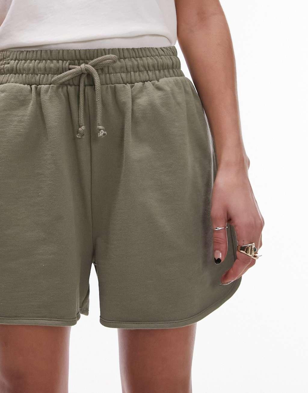 Topshop jogging short in khaki Product Image
