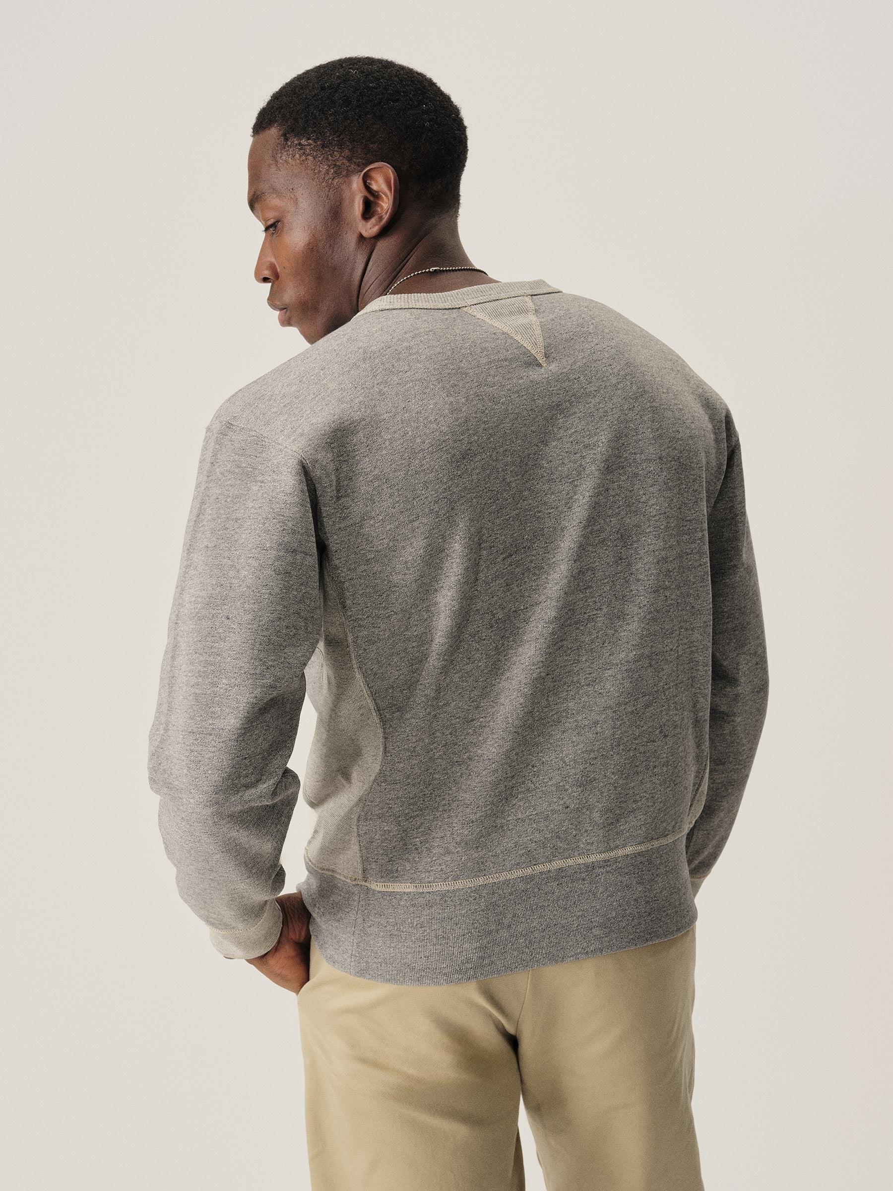 Heather Grey Welterweight Double V Crew Sweatshirt Product Image