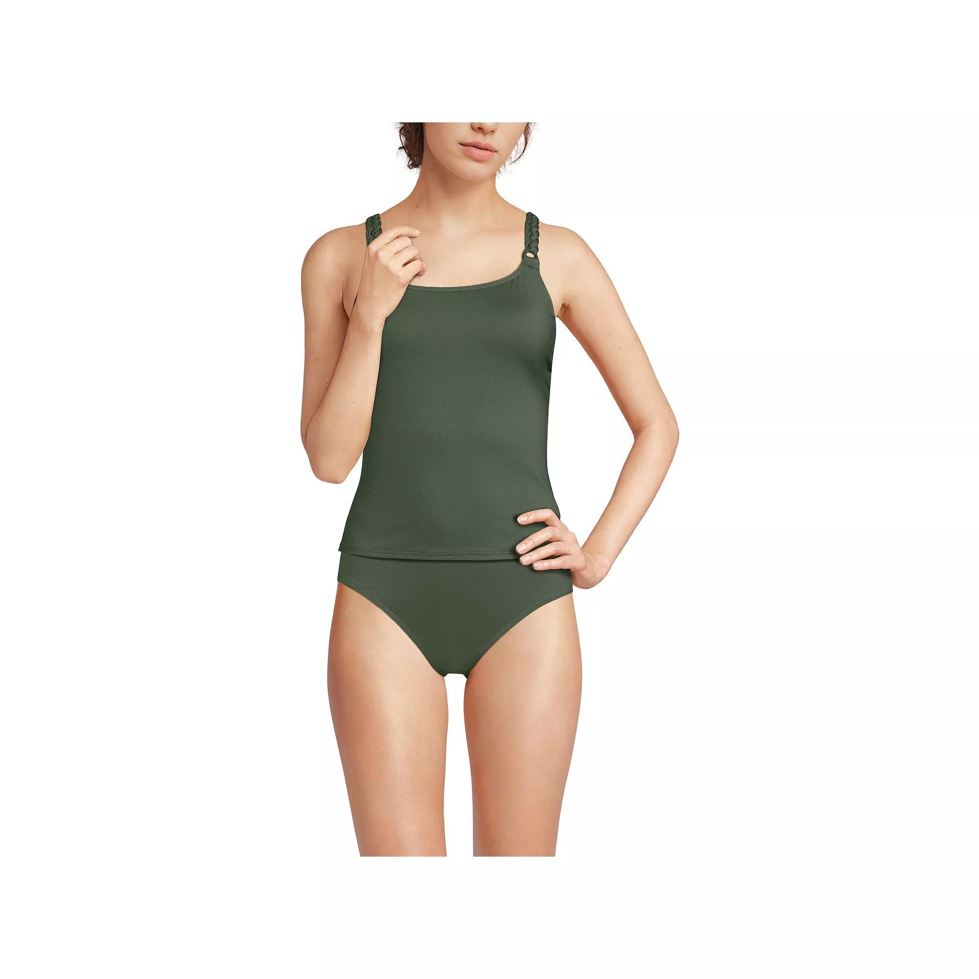 Women's Lands' End Crochet High Neck Tankini Top, Size: 16, Red Rose Product Image