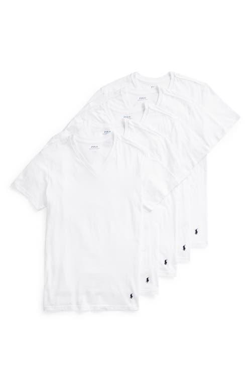 Polo Ralph Lauren Slim Fit V-Neck Undershirt, Pack of 5 Product Image