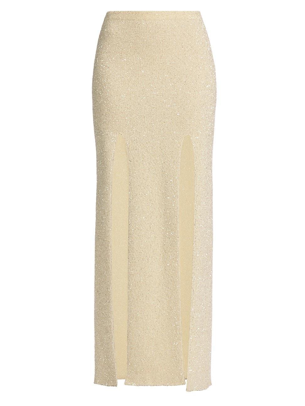 Womens Technical Sequin Maxi Skirt Product Image