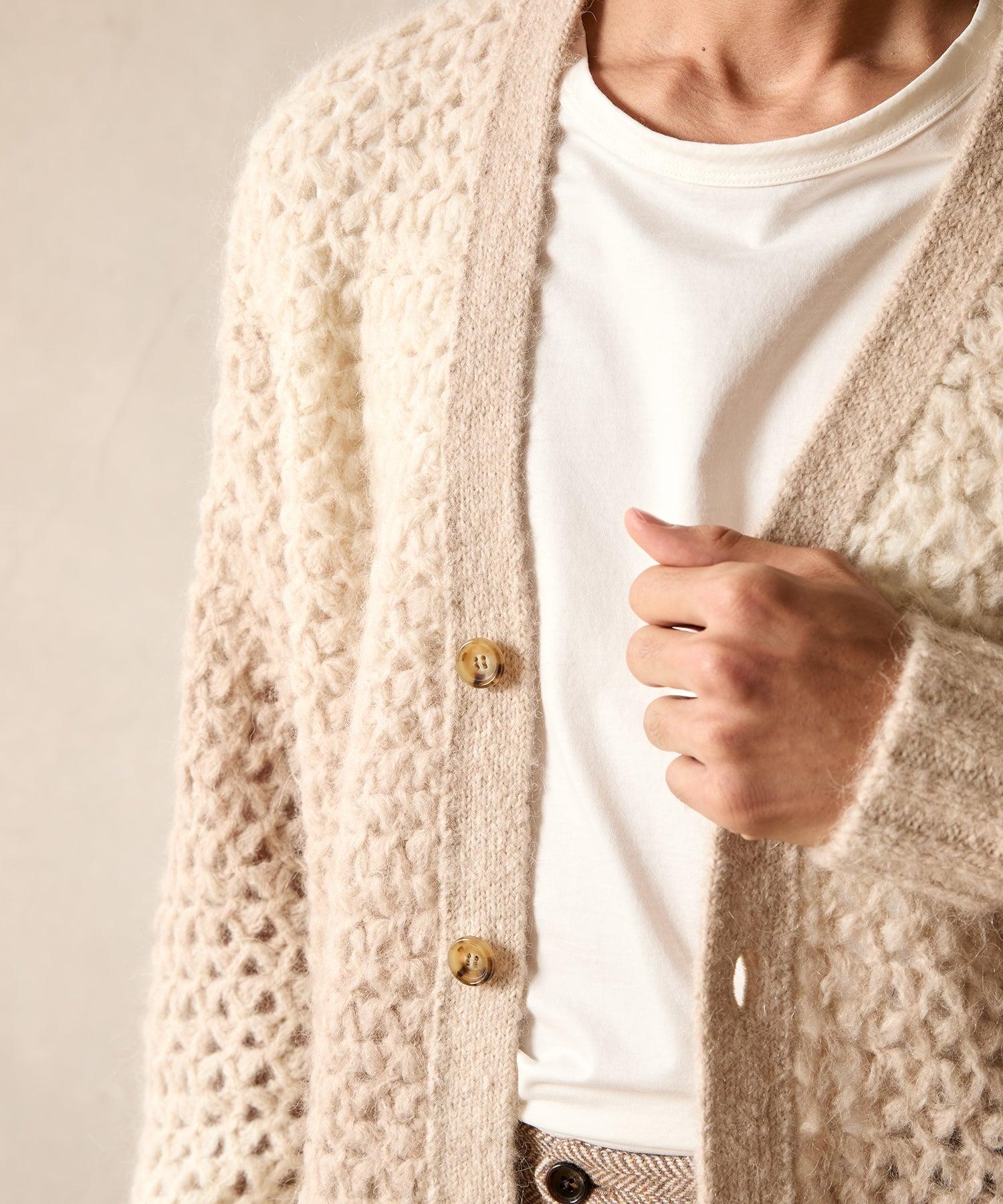 Open-Knit Ombre Cardigan in Bisque Product Image