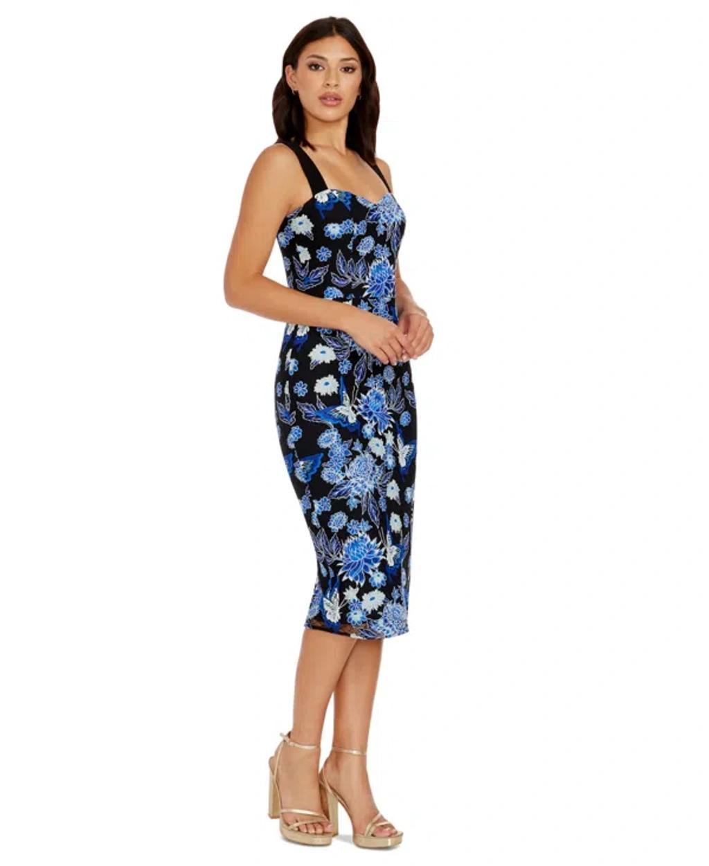 Women's Sweetheart Midi Dress In Cobalt Multi Product Image