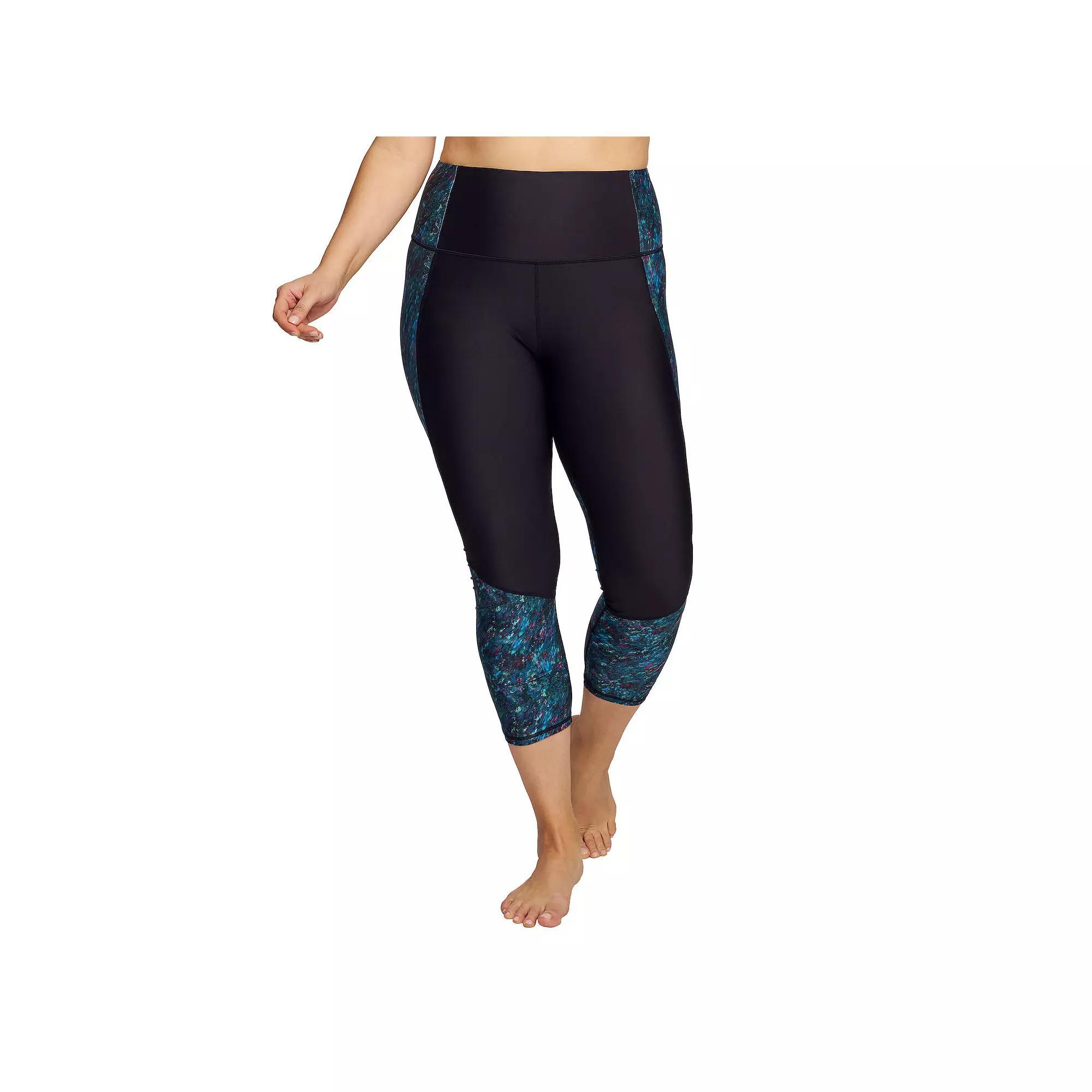 Plus Size Mazu Swim High-Rise Slimming Swim Capri Leggings, Womens Product Image